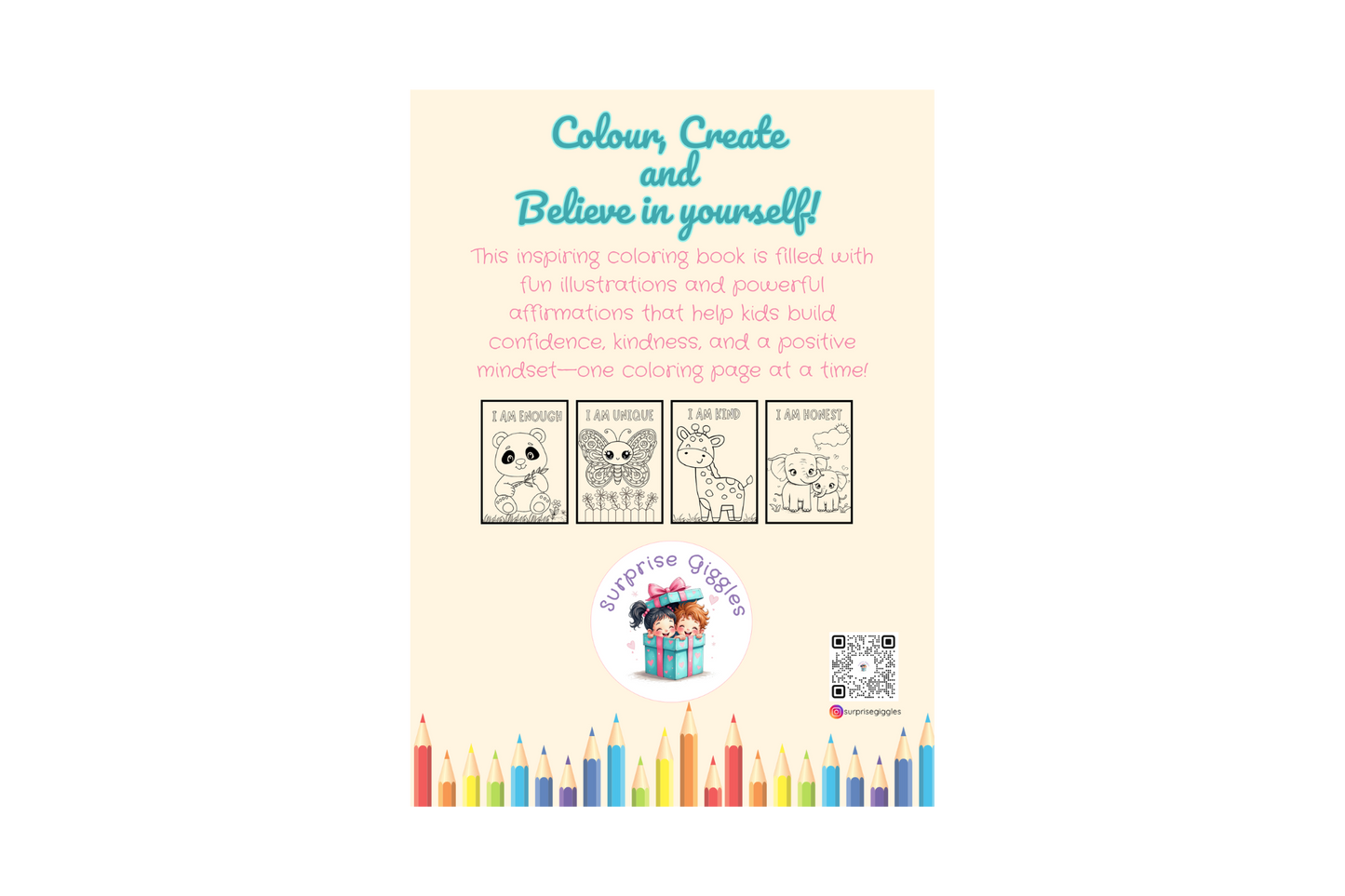 Combo - Words of Magic Colouring Book and Colour Pencils in a Tube